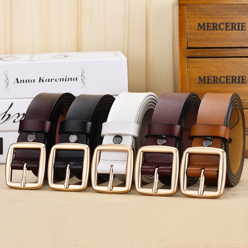 Simple Gold Pin Buckle Belt for Women