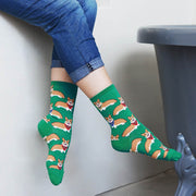 Fun Banana Socks for Women - Colorful Cotton Round Socks