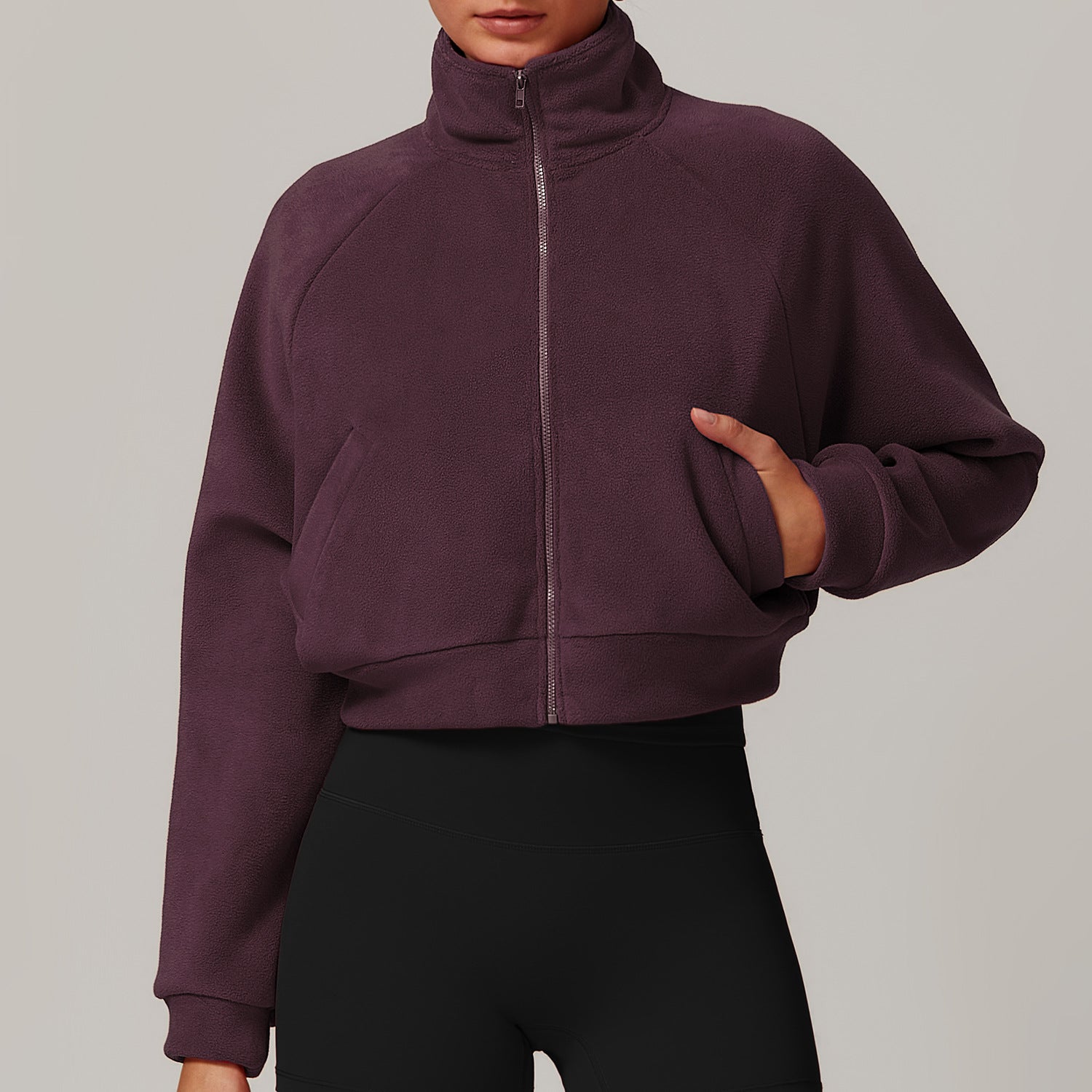 Women's Stand Collar Warm Yoga Jacket