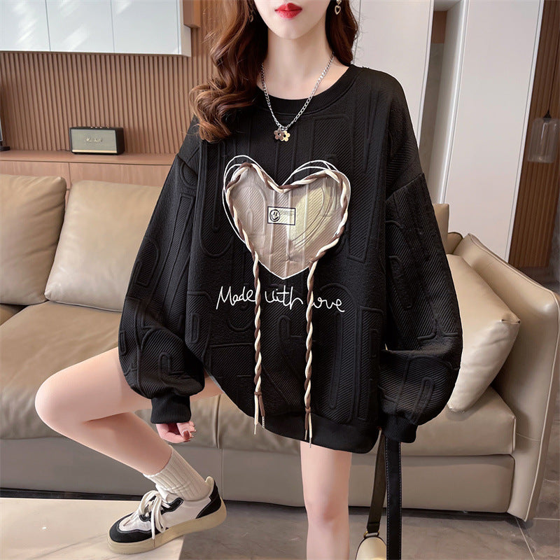 Korean Style Chic Hooded Jacquard Sweater for Women