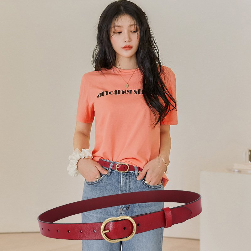 Leather Wide Belt for Women