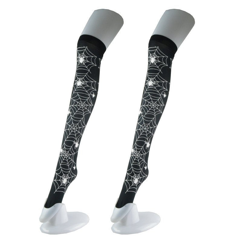 Dark Gothic Spider Web Lace Socks for Women