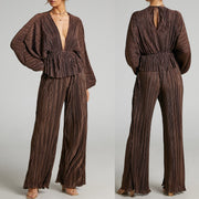 Casual Wide-leg Pants Two-piece Set for Women
