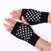 Warm Small Gloves for Women, Half Finger Knitted Gloves