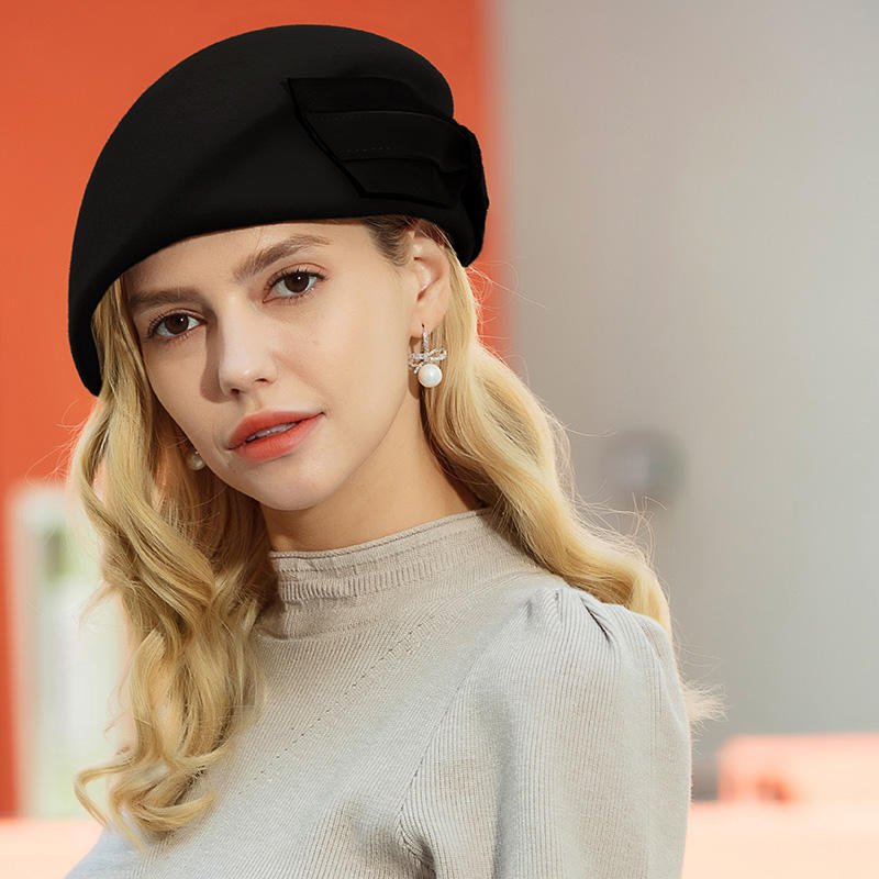 Elegant Wool Top Hat for Women - Perfect for Autumn Nights