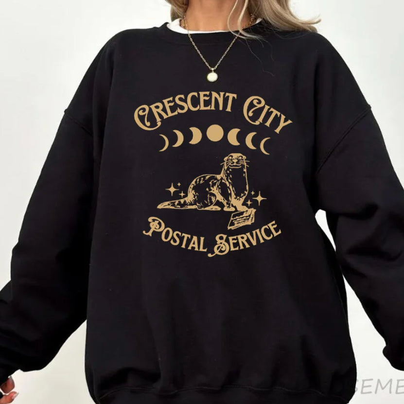 Cute Otter Postal Service Graphic Sweatshirt