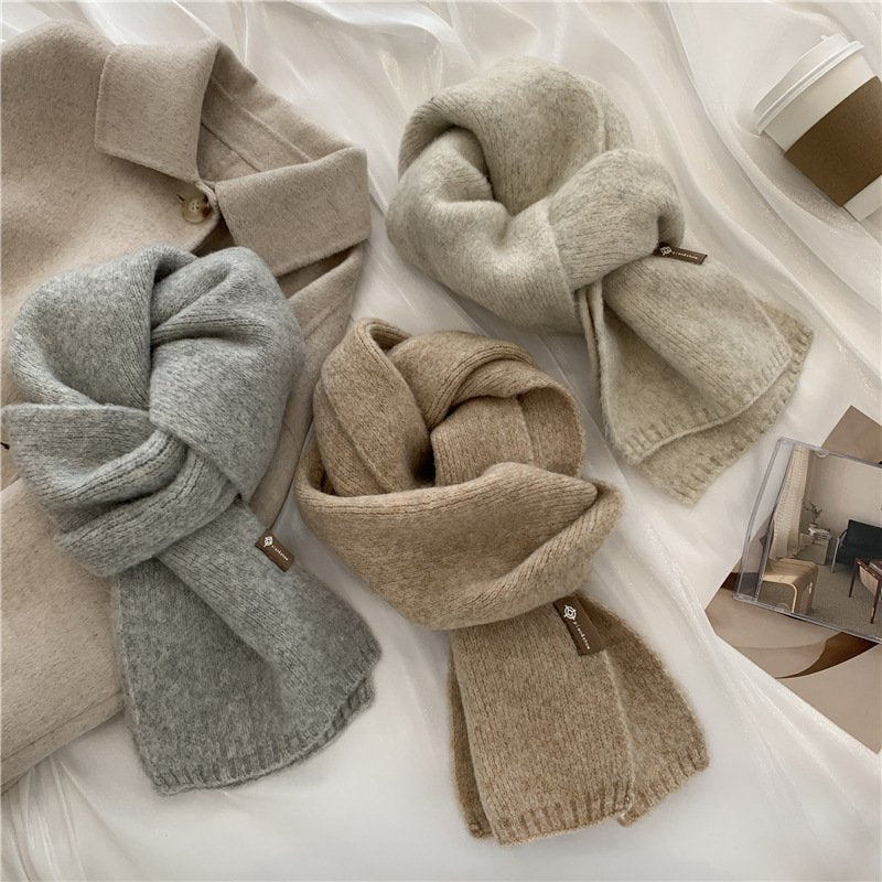 Soft Waxy Cashmere Knitted Scarf for Women & Girls