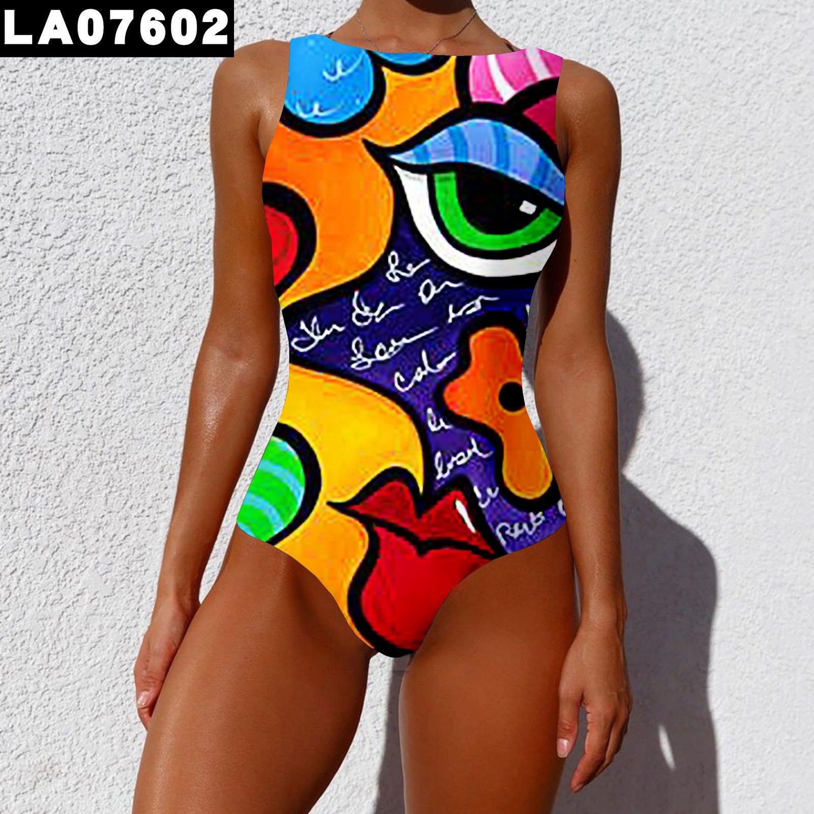 Double-Layer Floral Swimsuit with Chest Support