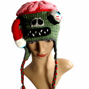 Hand Knitted Horror Spoof Brain Hat for Halloween