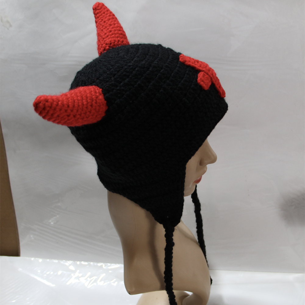 Halloween Devil Horn Knit Hat for Men & Women