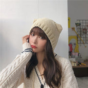 Women's Cat Ear Woolen Yarn Beanie