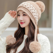 Color-Blocking Twist Wool Hat for Women
