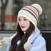 Colorful Two-Layer Earflap Hat with Fleece Lining