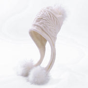 Warm Rabbit Fur Earflap Hood for Women