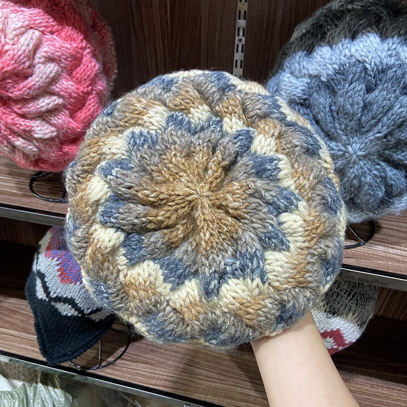 Autumn Winter Knit Beret Hat for Women