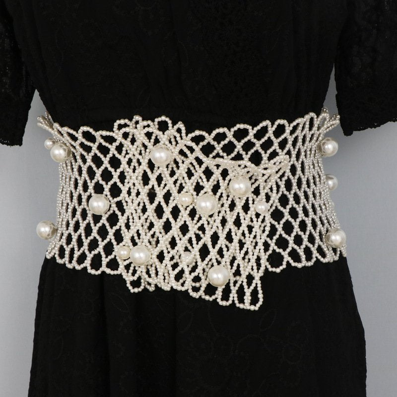Pearl Decorative Girdle for Women - Versatile Fashion Belt
