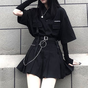 Women's Two-piece Suit with Pleated Skirt