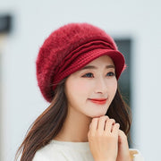Warm Women's Rabbit Fur Knitted Wool Hat