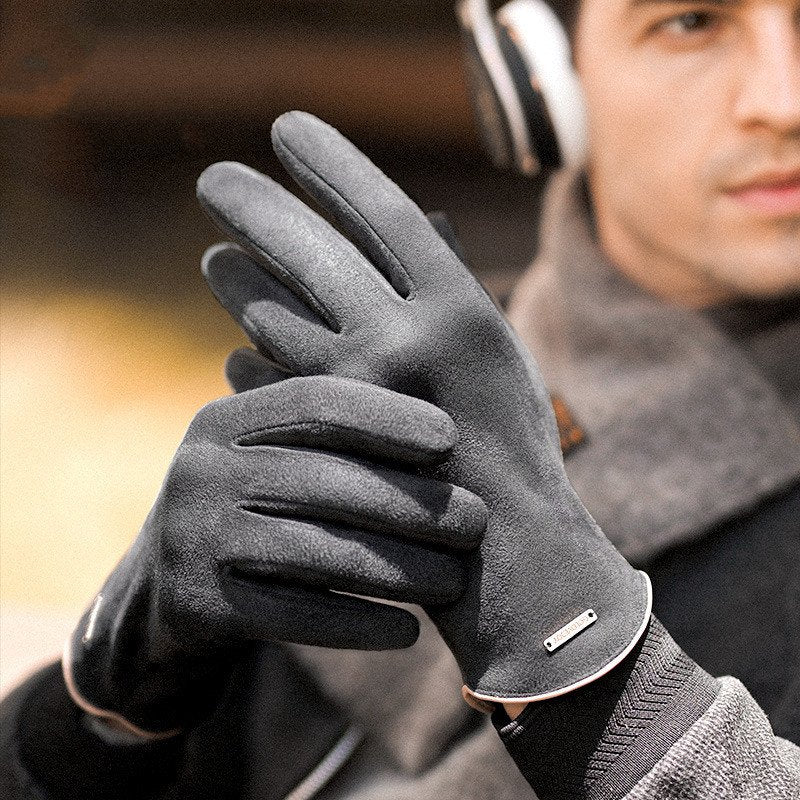 Warm Cycling Gloves for Men - Insulated Fleece Gloves