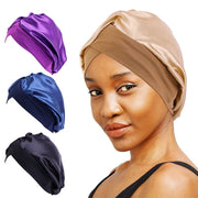 Purple Satin Nightcap Hair Care Hat for Women