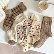 Preppy Lace Rhombus Socks for Women