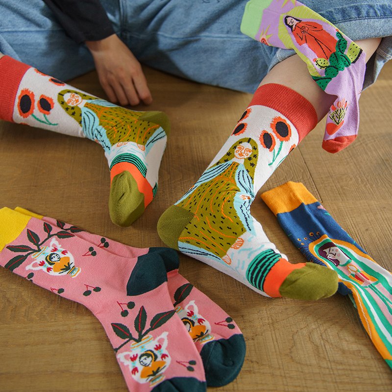 Colorful Anime Print Socks for Women