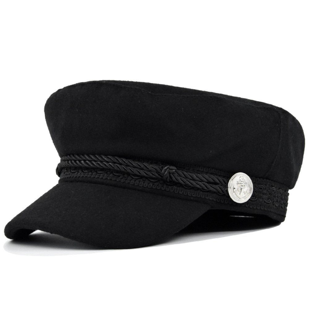 Stay Warm & Stylish Octagonal Woolen Flat Hat