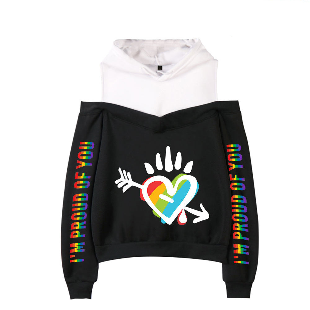 Women's Off-the-Shoulder Casual Pullover Hoodie