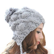 Warm Knitted Wool Ear Protection Hat for Women
