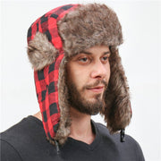 Warm Plaid Windproof Hats for Men & Women, Skiing Outdoor