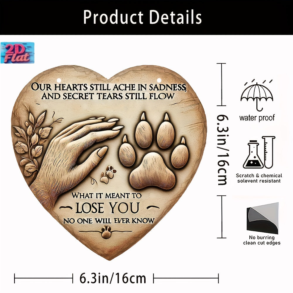 Heart-Shaped Resin Grave Marker – 6.3 x 6.3 in Memorial Sign for Dog