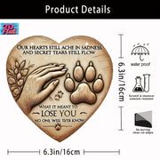 Heart-Shaped Resin Grave Marker – 6.3 x 6.3 in Memorial Sign for Dog