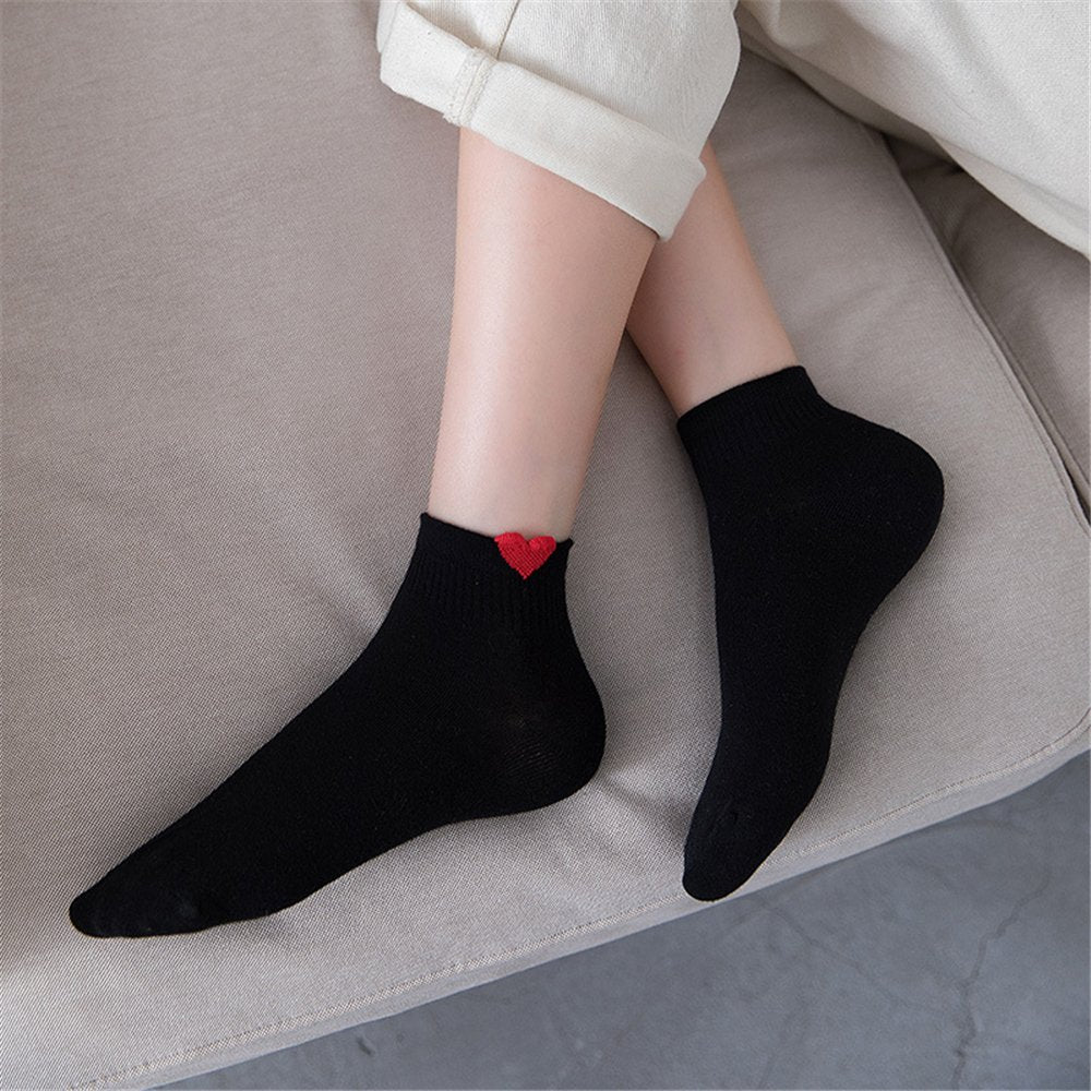 Soft Cotton Socks for Women, Cute Heart Patterns