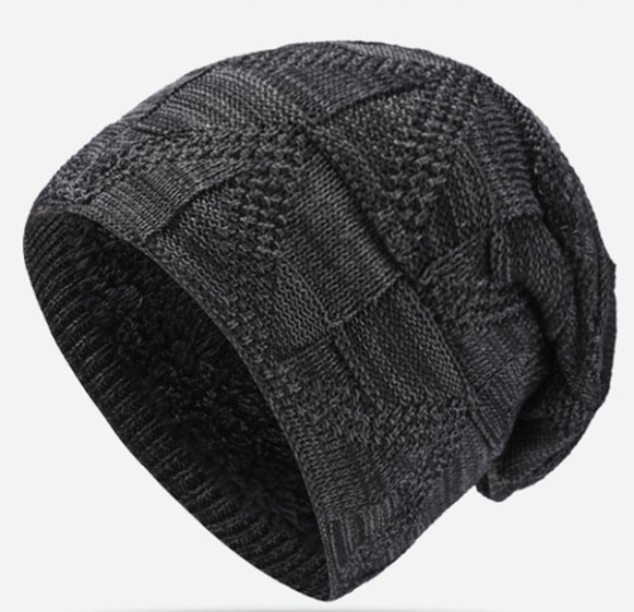 Plaid Velvet Thick Toe Pullover Cap