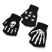 Luminous Half Finger Skull Gloves - Keep Warm & Stylish