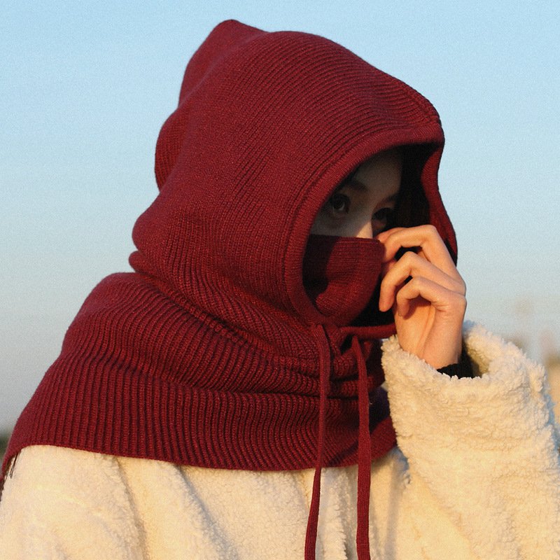 Stay Warm in Style with Solid Color Knitted Cape