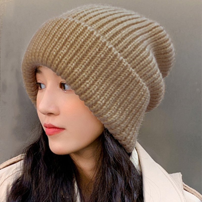Solid Color Women's Wool Pullover Hat