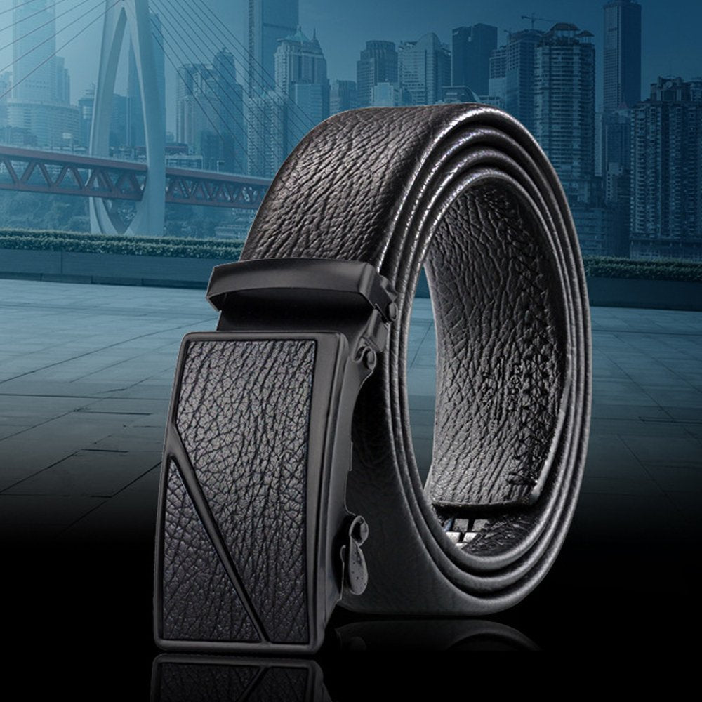 Black Bark Pattern Men's Scratch-Resistant Leather Belt