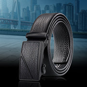 Black Bark Pattern Men's Scratch-Resistant Leather Belt