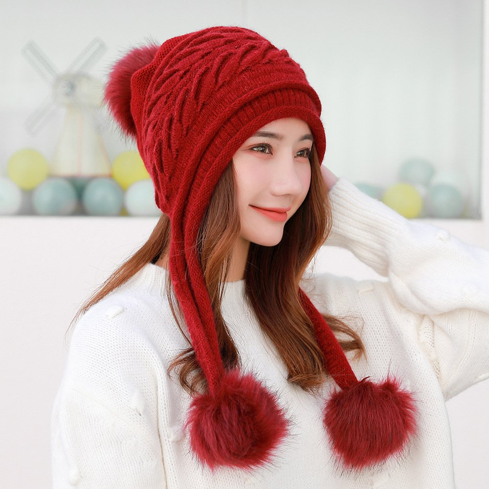 Solid Color Knitted Beanie for Women