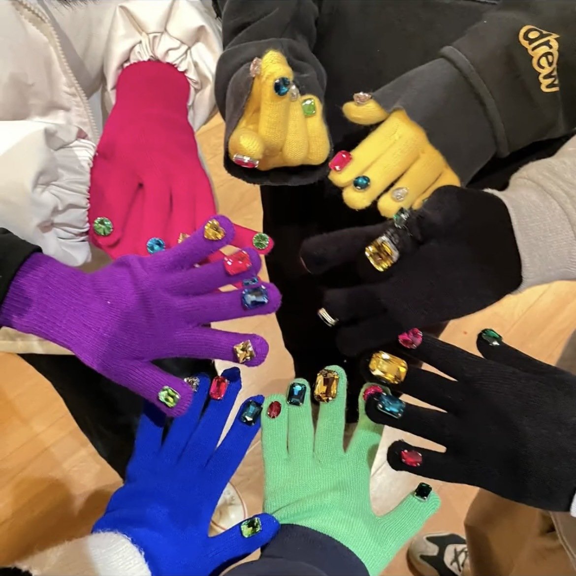 Vibrant Split Finger Knitted Gloves for Women