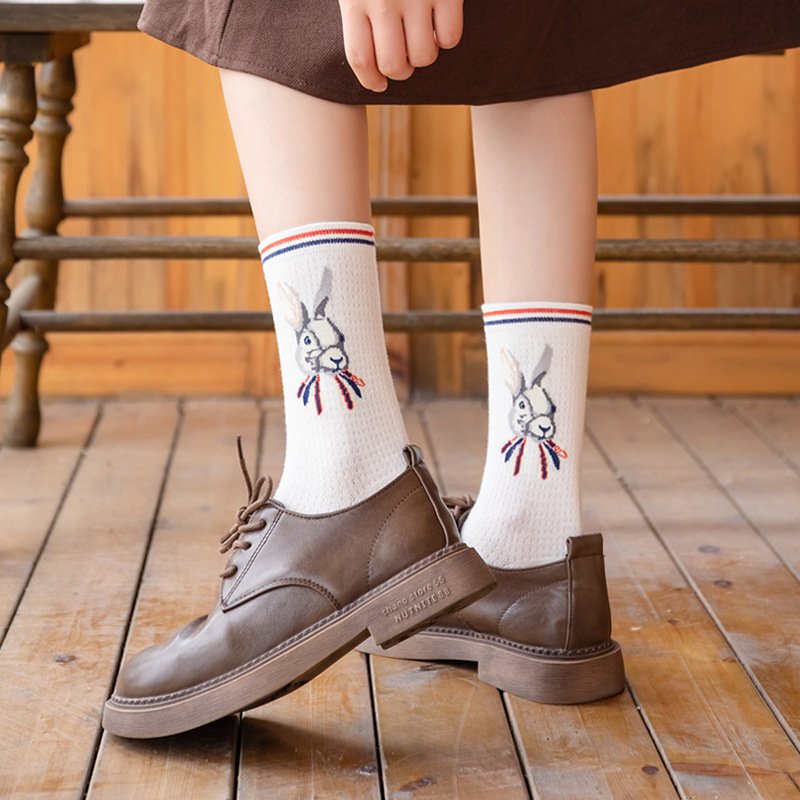 Cute Japanese Bear Cotton Socks for Women