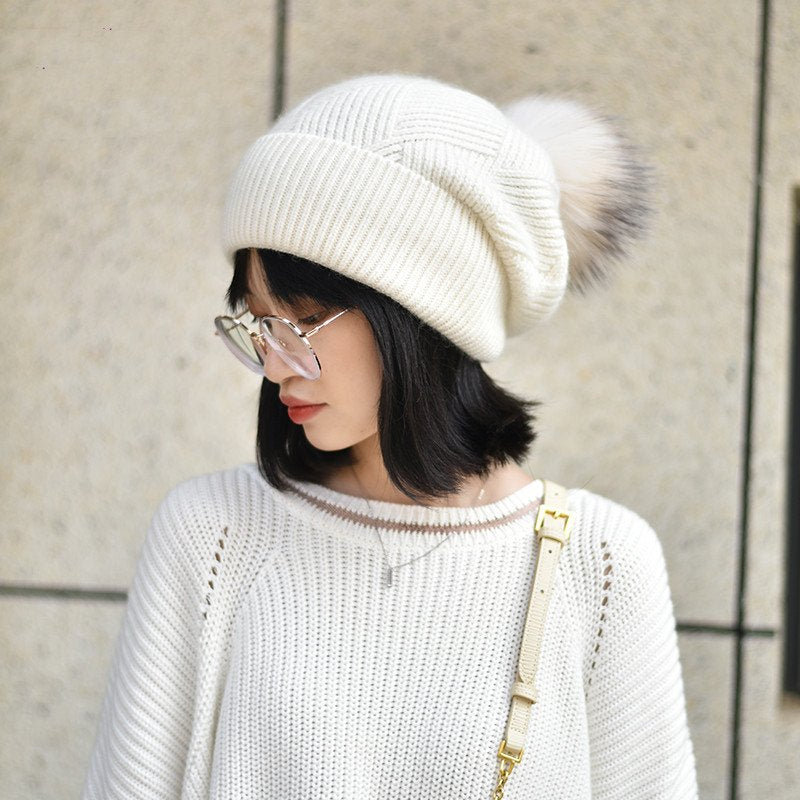 Warm Ear Protection Wool Hats for Women
