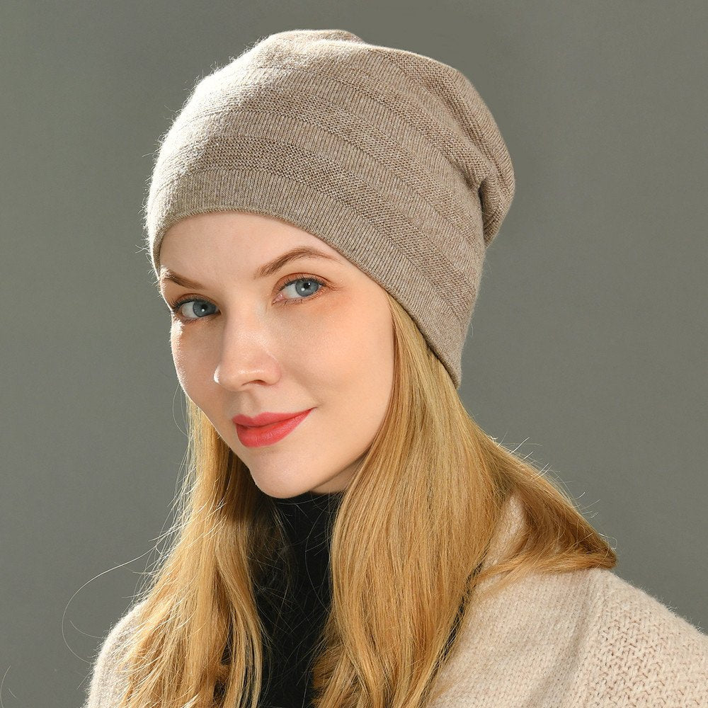 Warm Cashmere Hats for Women - Dark Grey, Blue, Purple Velvet Options