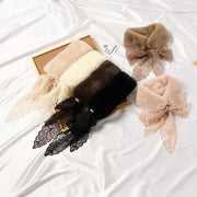 Warm Lace Rabbit Fur Collar Scarf for Women