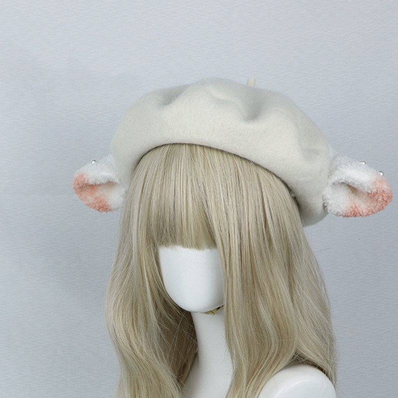 Cozy Sheep Ear Beret Hat for Women