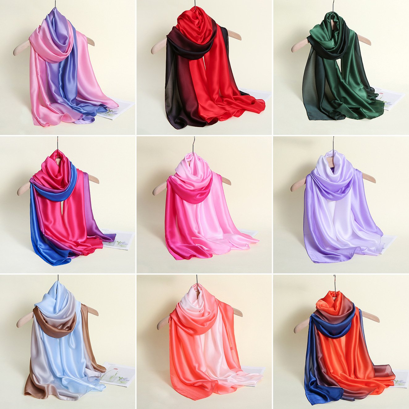 Gradual Color Chiffon Scarf for Women
