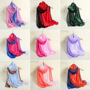 Gradual Color Chiffon Scarf for Women
