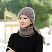 Women's Fleece Warm Wool Hat Scarf Set