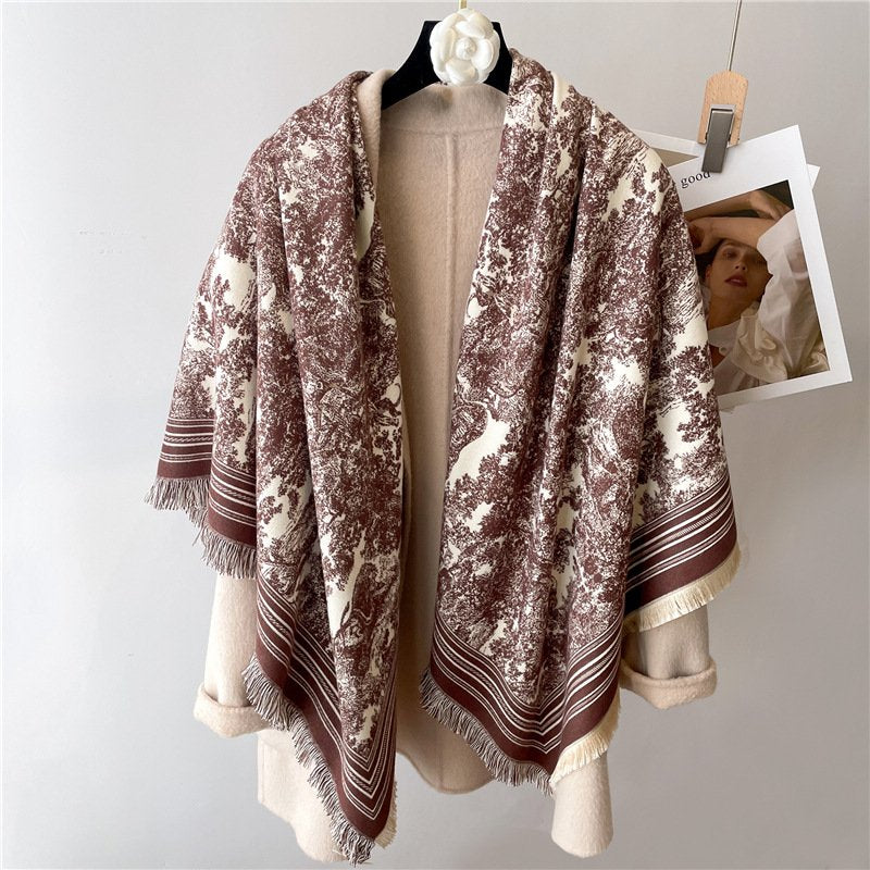 Warm Two-Tone Shawl for Women
